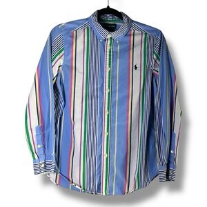 Ralph‎ Lauren Boys Size Large (14-16) Multi Stripe Button Down Collared Shirt